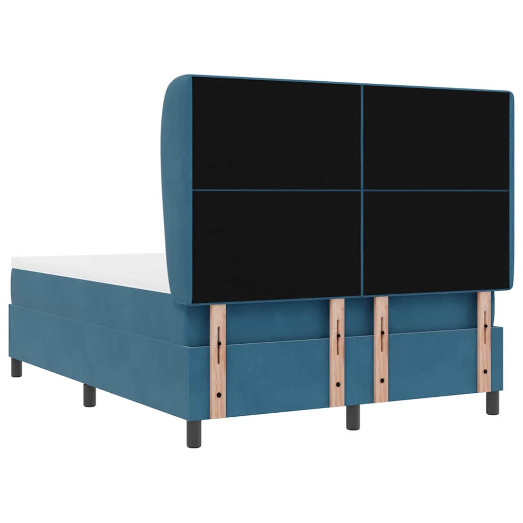 Letto a molle con testiera Blu Scuro 200 x 140 cm Velluto | homemem39