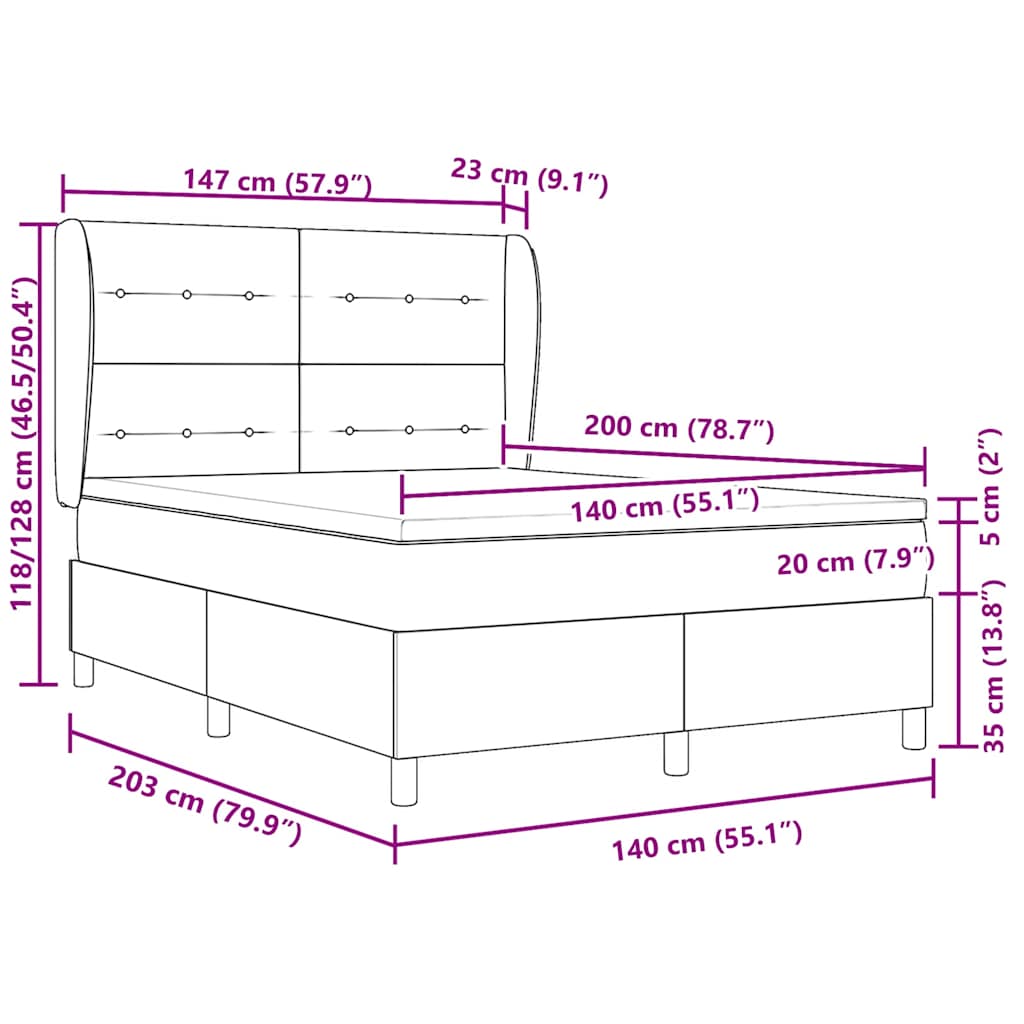 Letto a molle con testiera Rosa 200 x 140 cm Velluto | homemem39