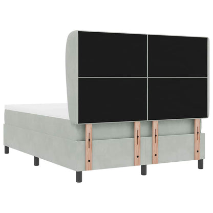 Letto a molle con testiera Grigio chiaro 200 x 160 cm Velluto | homemem39