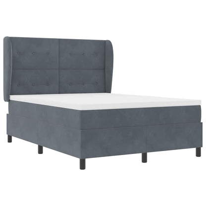 Letto a molle con materasso Grigio scuro 160 x 200 cm Velluto