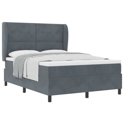 Letto a molle con materasso Grigio scuro 160 x 200 cm Velluto