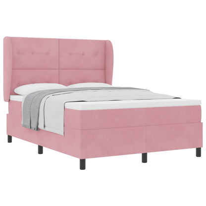 Letto a molle con testiera Rosa 200 x 160 cm Velluto | homemem39