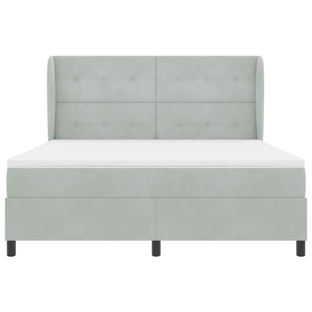 Letto a molle Grigio chiaro 200 x 180 cm Poliestere
