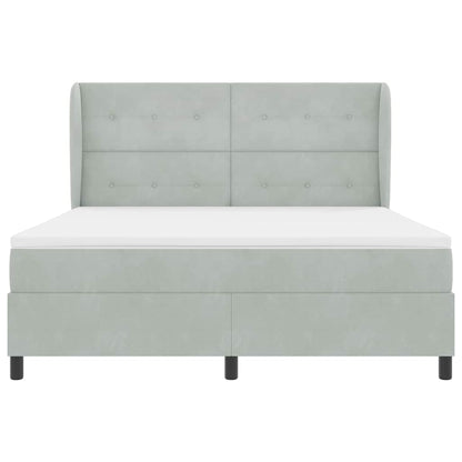 Letto a molle Grigio chiaro 200 x 180 cm Poliestere