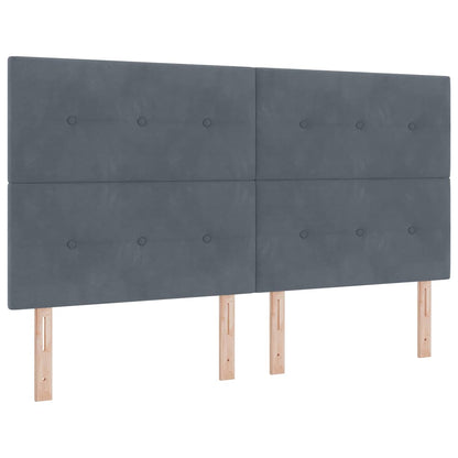 Letto a molle con cuscino Grigio scuro 200 x 180 cm Velluto | homemem39