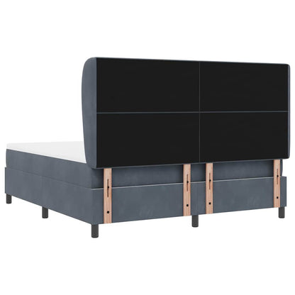 Letto a molle con cuscino Grigio scuro 200 x 180 cm Velluto | homemem39