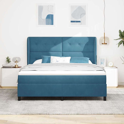 Letto a molle con testiera Blu Scuro 200 x 180 cm Velluto | homemem39