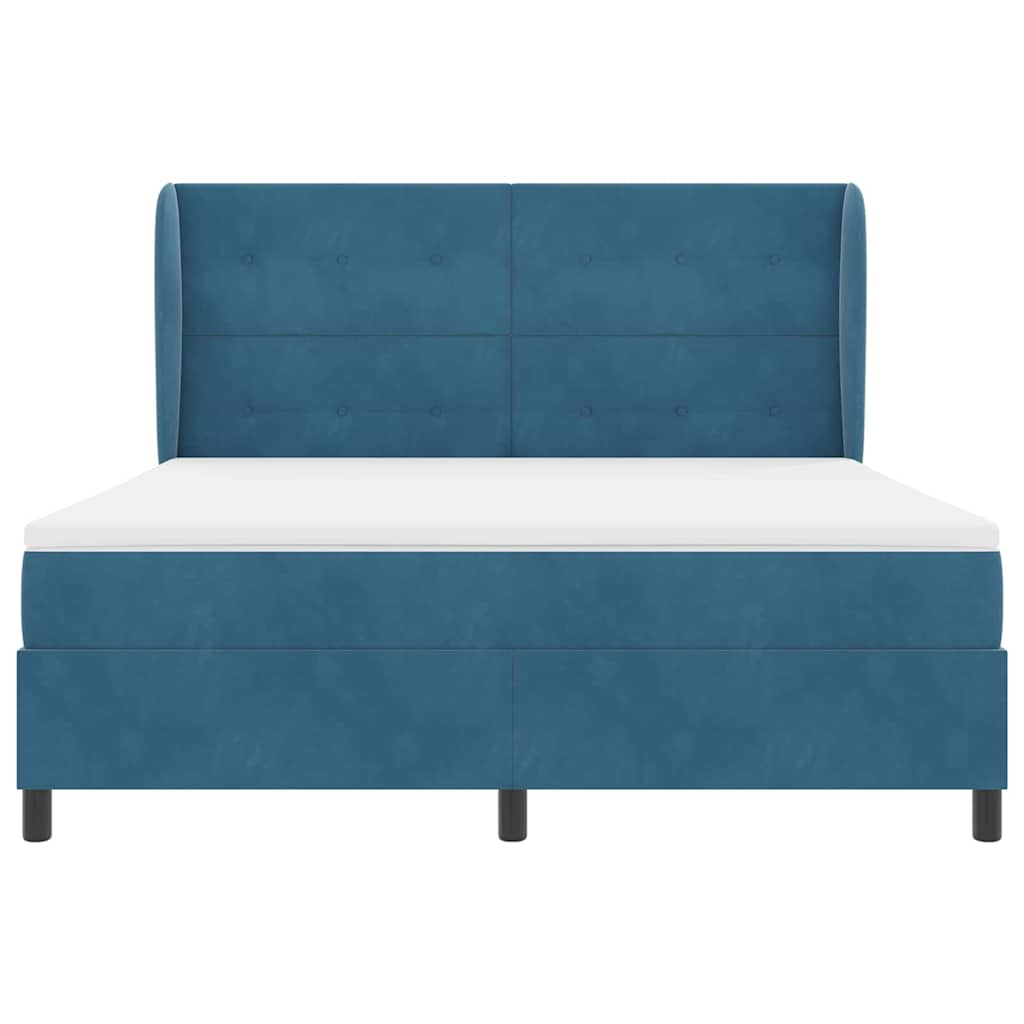 Letto a molle con testiera Blu Scuro 200 x 180 cm Velluto | homemem39