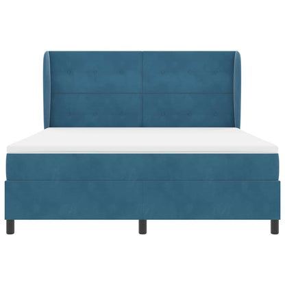 Letto a molle con testiera Blu Scuro 200 x 180 cm Velluto | homemem39