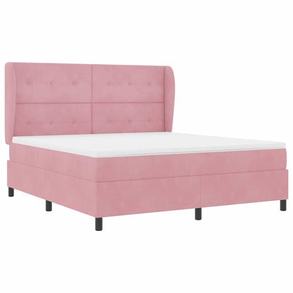 Letto a molle con testiera Rosa 200 x 180 cm Velluto | homemem39