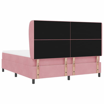 Letto a molle con testiera Rosa 200 x 180 cm Velluto | homemem39