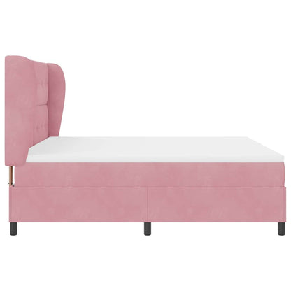 Letto a molle con testiera Rosa 200 x 180 cm Velluto | homemem39