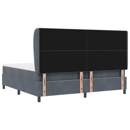 Letto a molle con testiera Grigio scuro 200 x 200 cm Velluto | homemem39