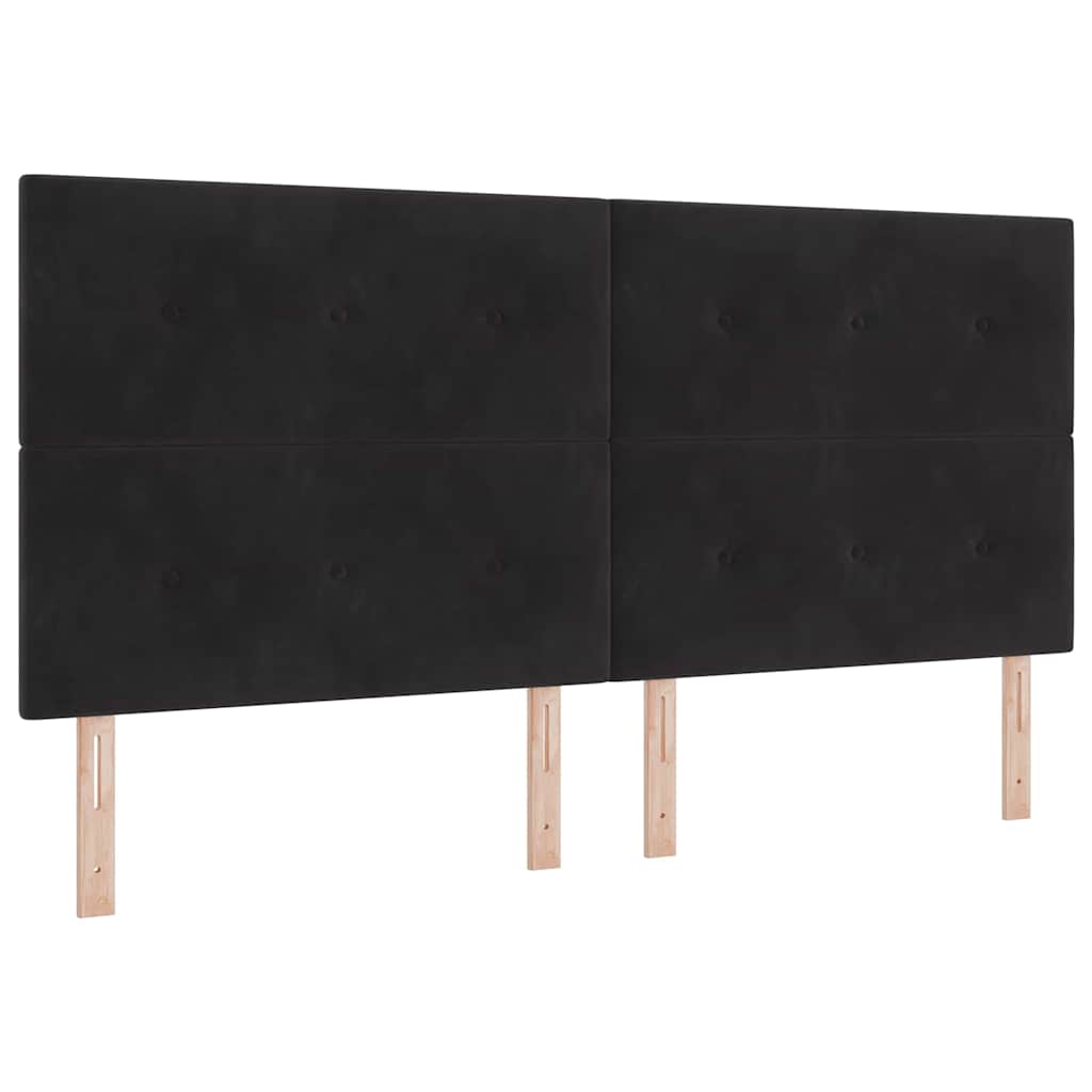 Letto a molle con testiera Nero 200 x 200 cm Velluto | homemem39