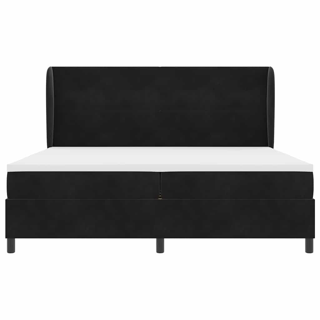 Letto a molle con testiera Nero 200 x 200 cm Velluto | homemem39