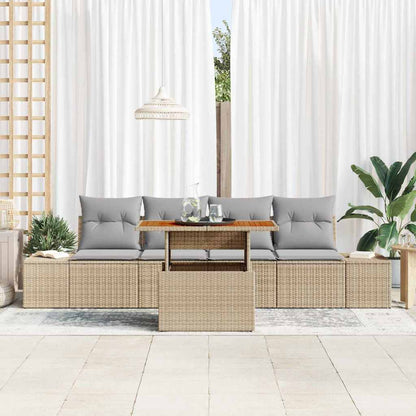 Set da Pranzo per Giardino con cuscino 5 pcs Beige e grigio | homemem39