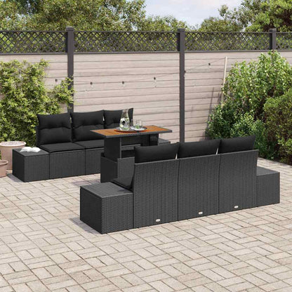Set Divano da Giardino 7 pz Nero polyrattan | homemem39