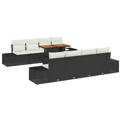 Set da Pranzo per Giardino con cuscino 9 pcs Nero e Crema | homemem39