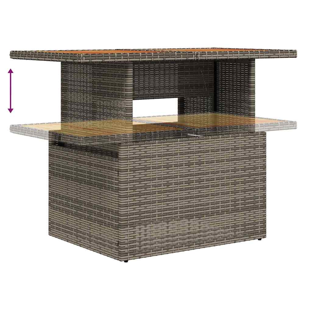 Set da Pranzo per Giardino con cuscino 9 pcs Grigio e Marrone | homemem39