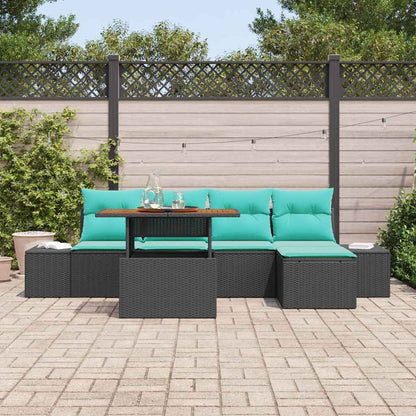 Set da Pranzo per Giardino 6 pz Nero e Verde acqua | homemem39