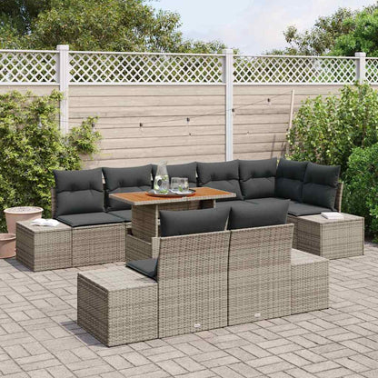 Set da Pranzo per Giardino con cuscino 9 pcs Grigio e Marrone | homemem39