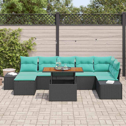 Set Divano da Giardino 8 pz Nero e Verde acqua | homemem39