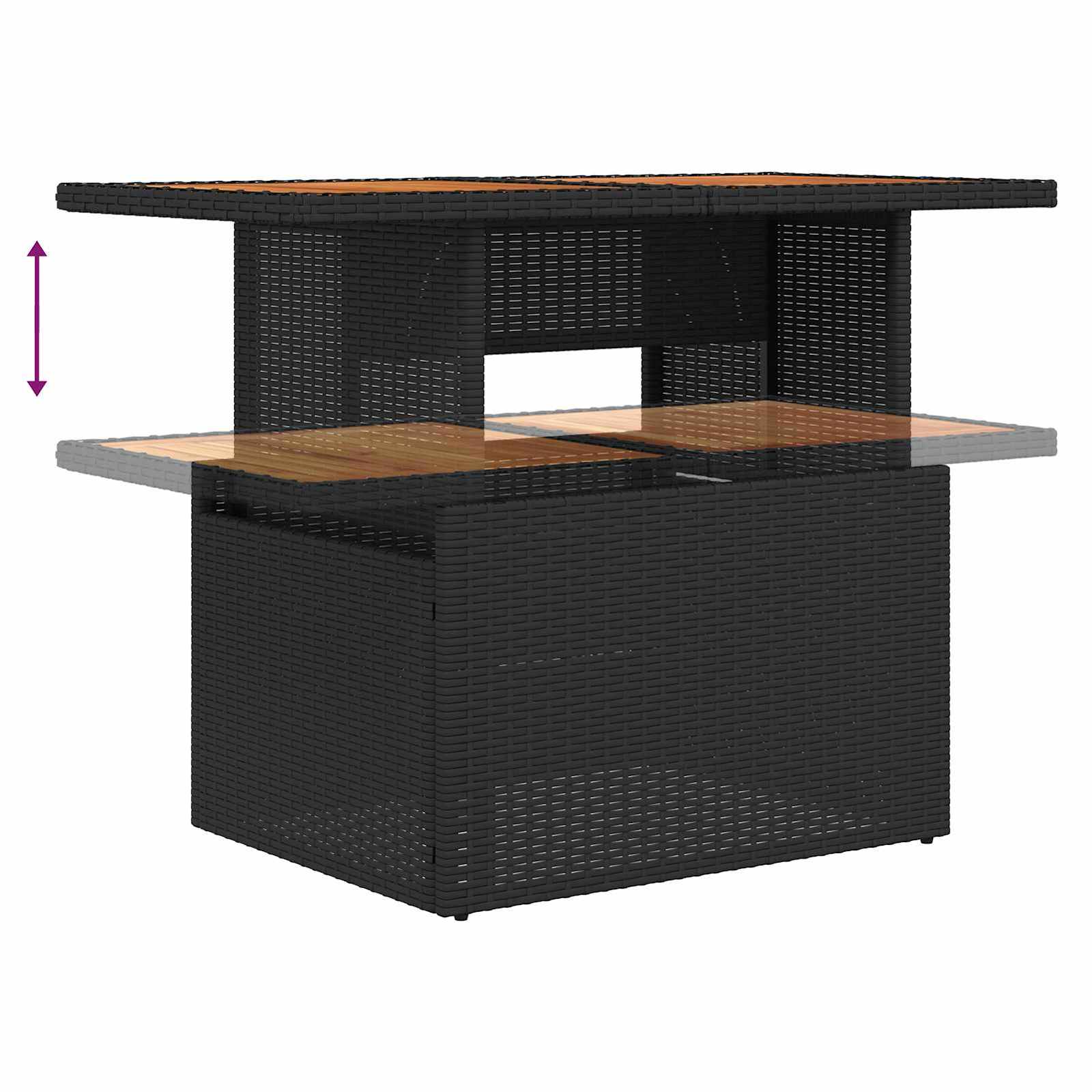 Set Divano da Giardino 9 pz Nero e Marrone | homemem39