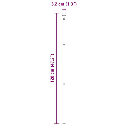 Palo della recinzione 52 pcs Verde 3,2 x 3,2 x 120 cm | homemem39