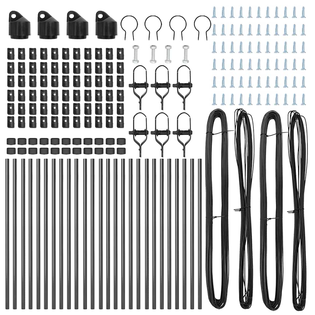 Palo della recinzione 26 pcs Grigio 3,2 x 3,2 x 100 cm | homemem39