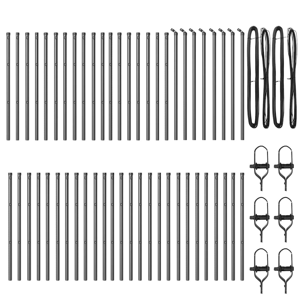 Palo della recinzione 52 pcs Grigio 3,2 x 3,2 x 100 cm | homemem39
