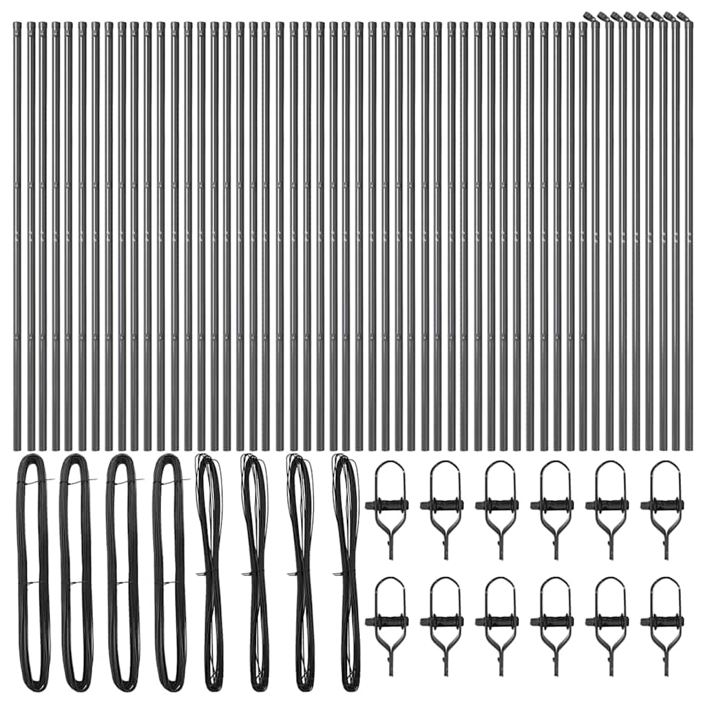 Palo della recinzione 52 pcs Grigio 3,2 x 3,2 x 150 cm | homemem39