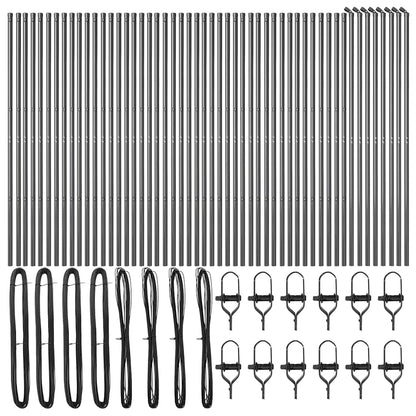 Palo della recinzione 52 pcs Grigio 3,2 x 3,2 x 170 cm | homemem39