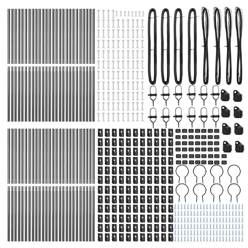 Palo della recinzione 52 pcs Grigio 3,2 x 3,2 x 190 cm | homemem39