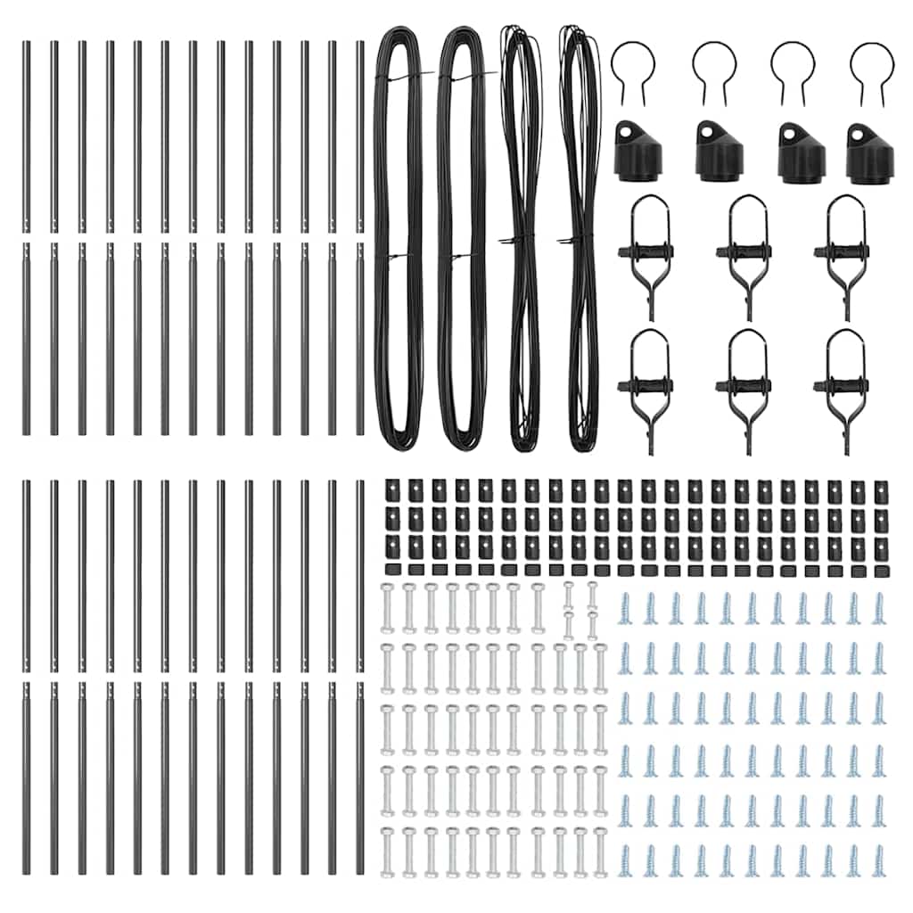 Palo della recinzione 26 pcs Grigio 3,2 x 3,2 x 200 cm | homemem39