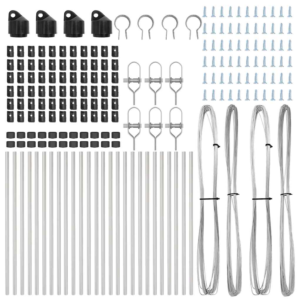 Palo della recinzione 26 pcs Grigio 3,2 x 3,2 x 80 cm | homemem39