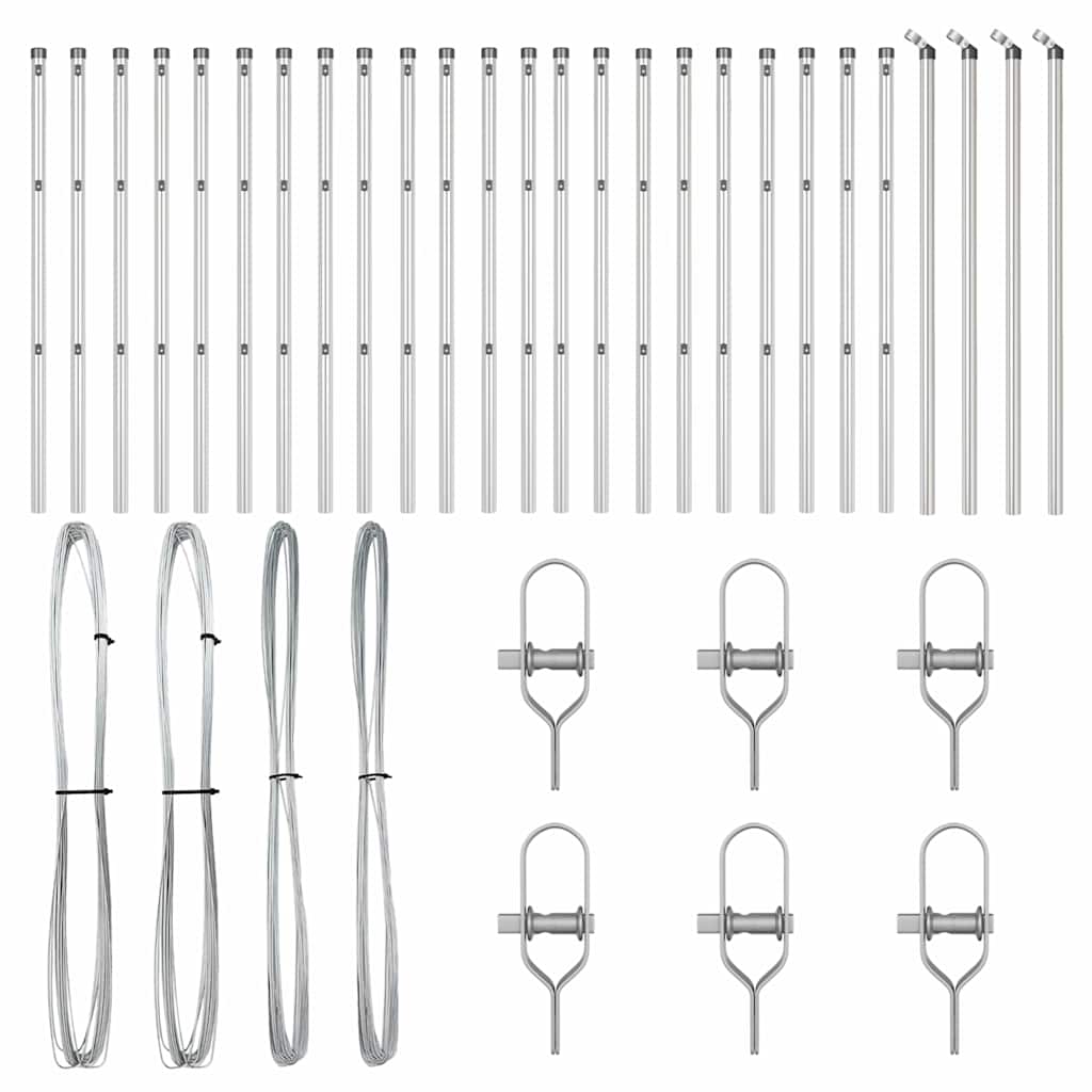 Palo della recinzione 26 pcs Grigio 3,2 x 3,2 x 100 cm | homemem39