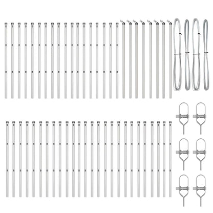 Palo della recinzione 52 pcs Grigio 3,2 x 3,2 x 100 cm | homemem39