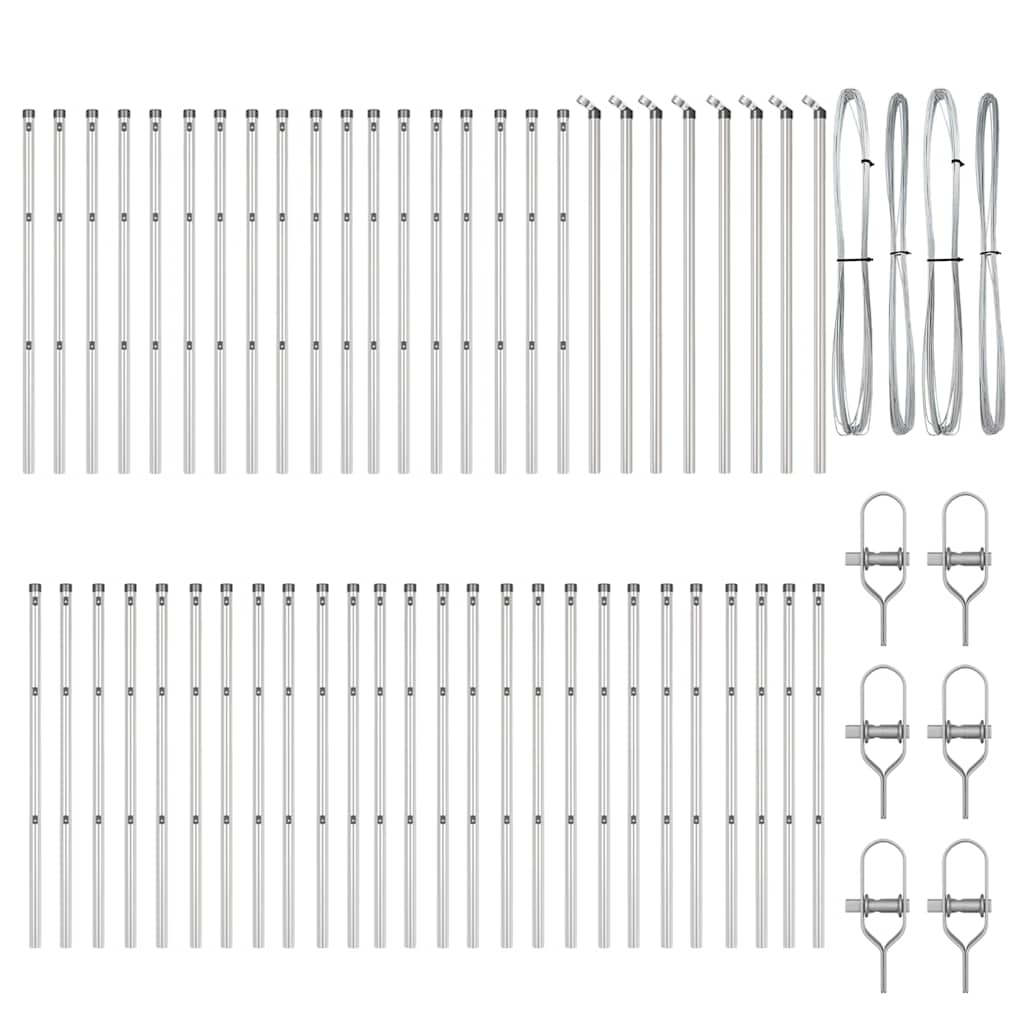 Palo della recinzione 52 pcs Grigio 3,2 x 3,2 x 120 cm | homemem39