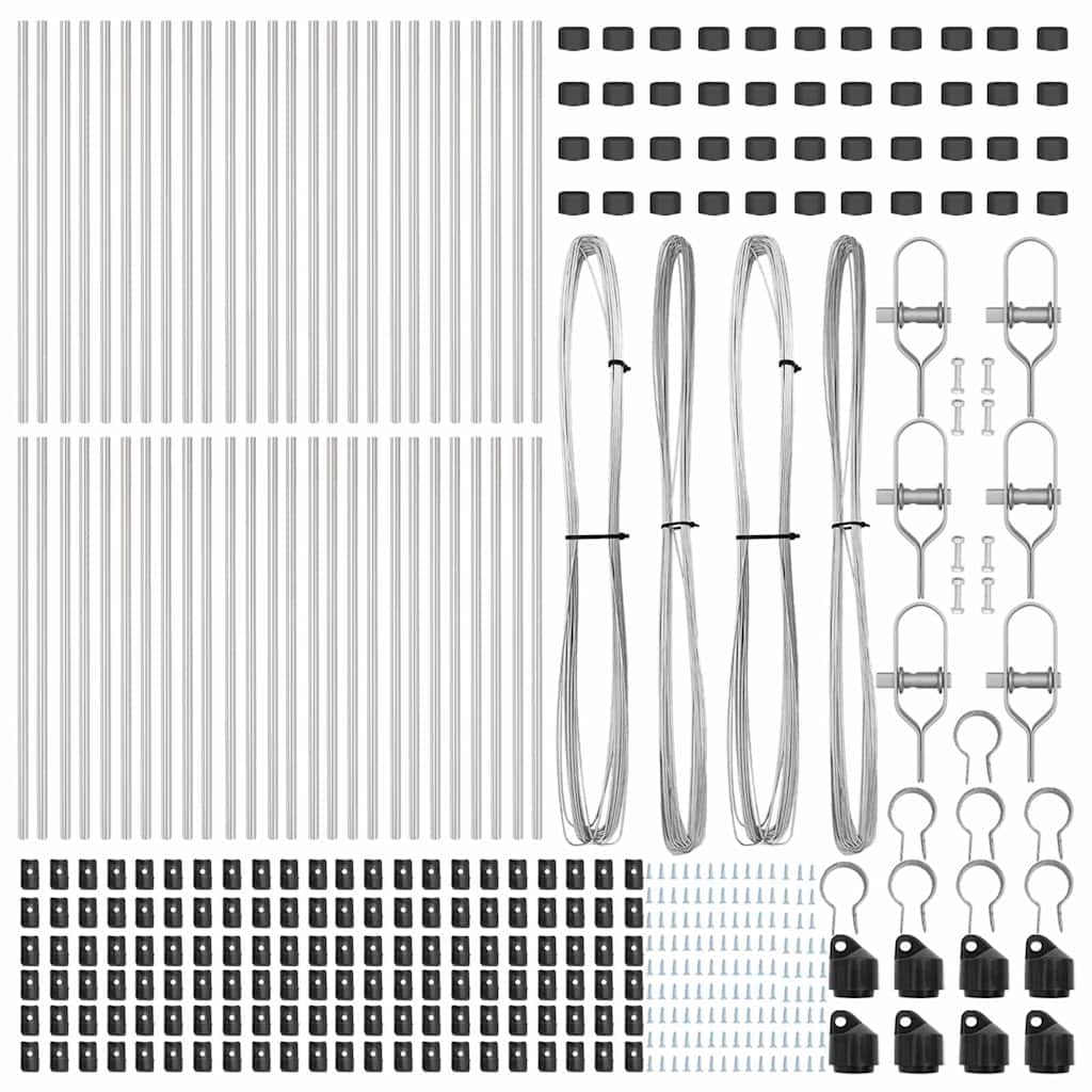 Palo della recinzione 52 pcs Grigio 3,2 x 3,2 x 120 cm | homemem39