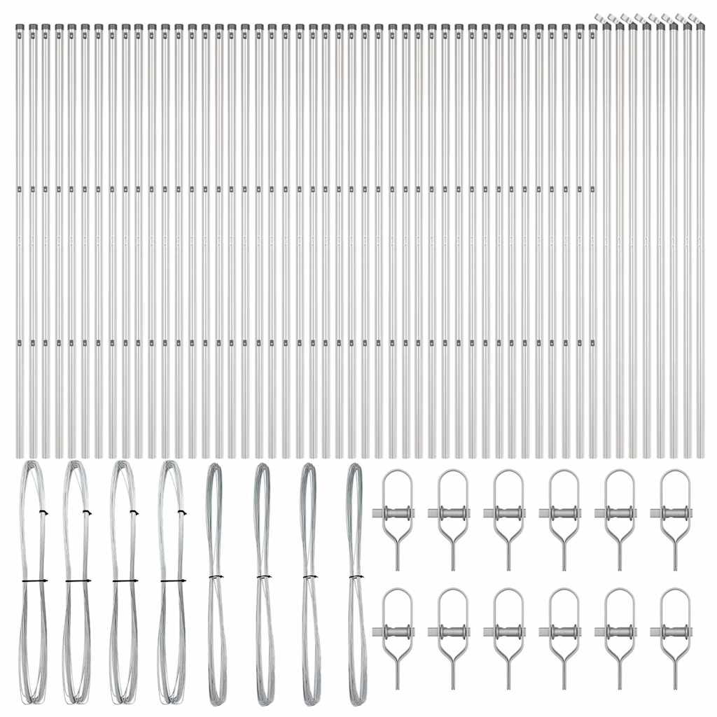 Palo della recinzione 52 pcs Grigio 3,2 x 3,2 x 150 cm | homemem39