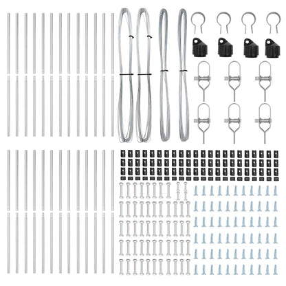 Palo della recinzione 26 pcs Grigio 3,2 x 3,2 x 170 cm | homemem39