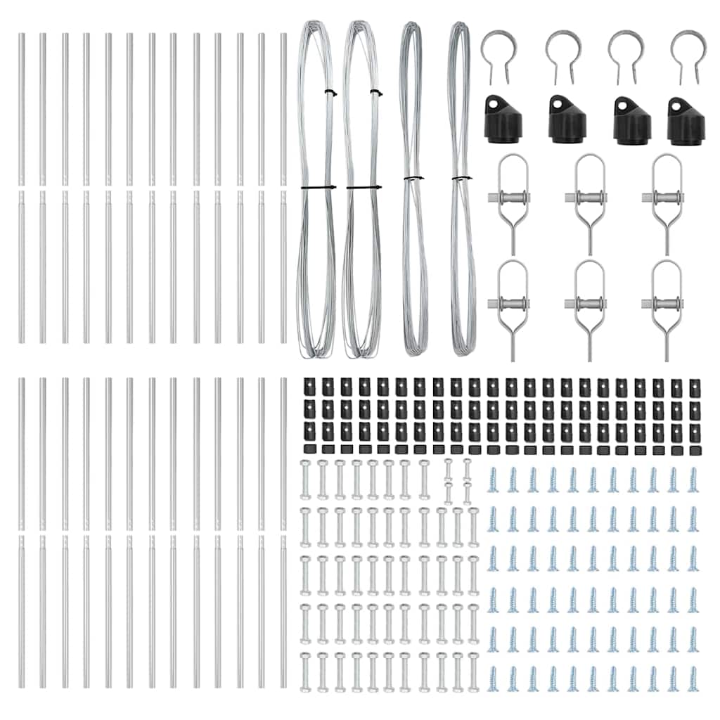 Palo della recinzione 26 pcs Grigio 3,2 x 3,2 x 190 cm | homemem39
