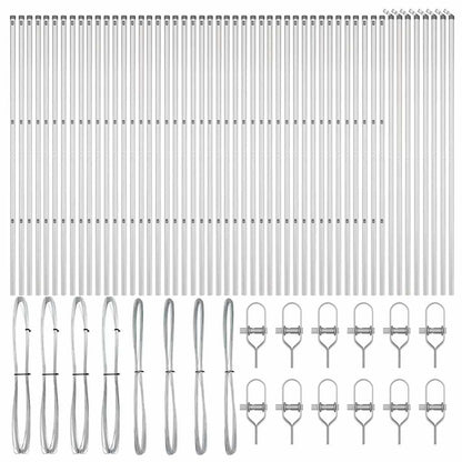 Palo della recinzione 52 pcs Grigio 3,2 x 3,2 x 190 cm | homemem39