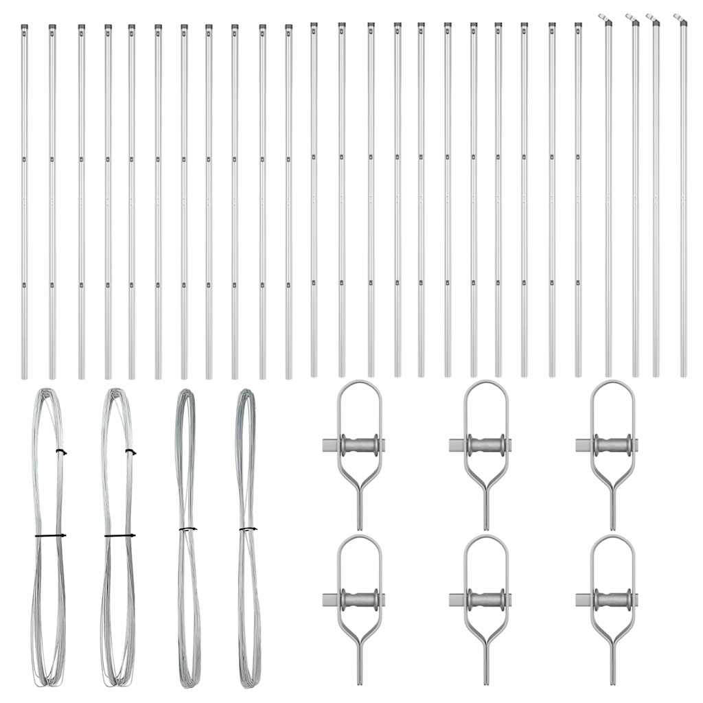 Palo della recinzione 26 pcs Grigio 3,2 x 3,2 x 210 cm | homemem39