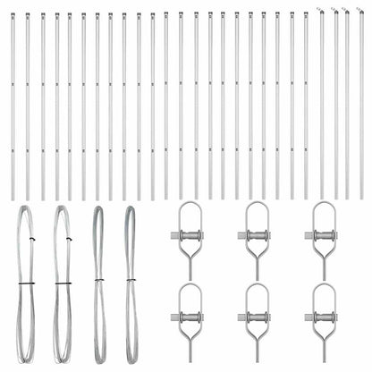 Palo della recinzione 26 pcs Grigio 3,2 x 3,2 x 210 cm | homemem39