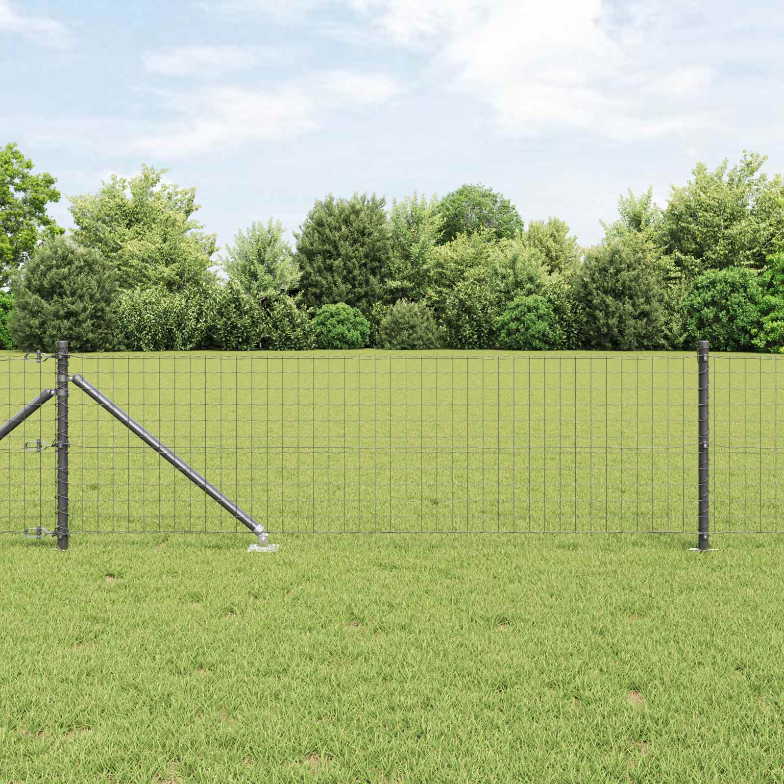 Palo da recinzione con picchetto a terra 26 pz Grigio | homemem39