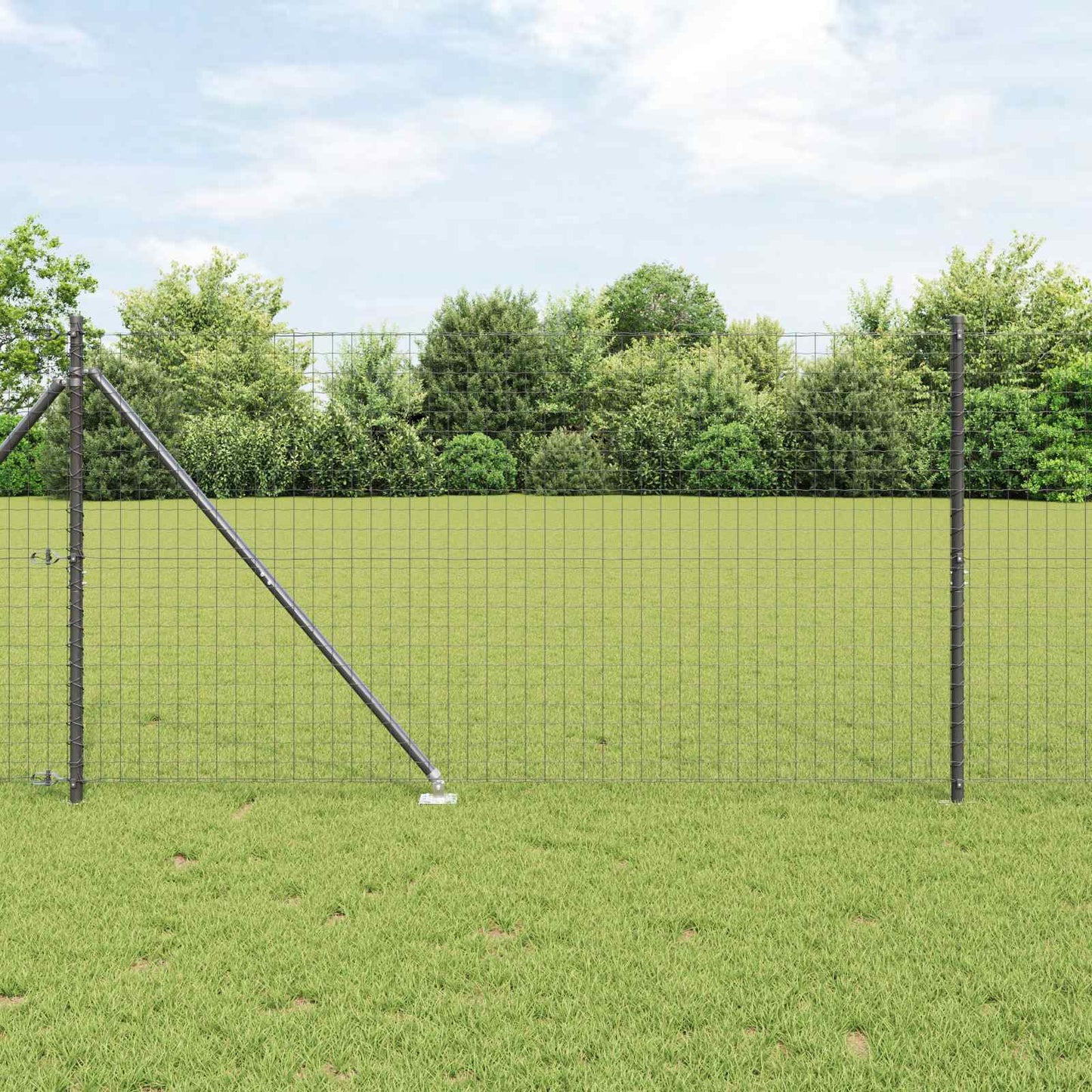 Palo da recinzione con picchetto a terra 26 pz Grigio