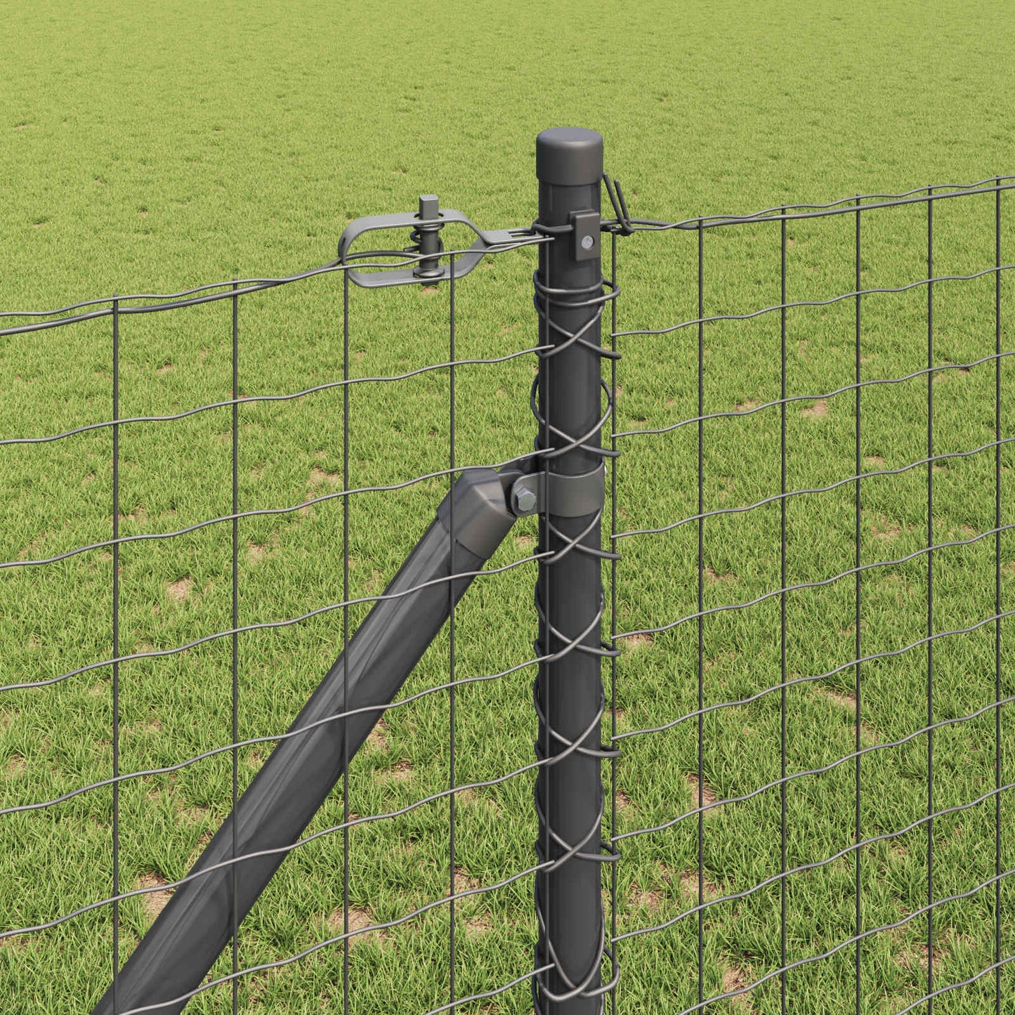 Palo da recinzione con picchetto a terra 52 pz Grigio