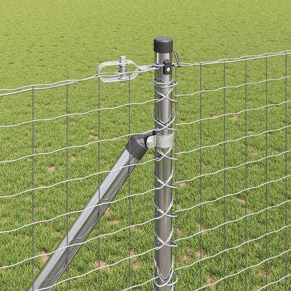 Palo da recinzione con picchetto a terra 52 pz Argento | homemem39