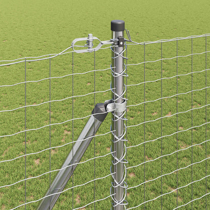 Palo da recinzione con picchetto a terra 52 pz Argento | homemem39
